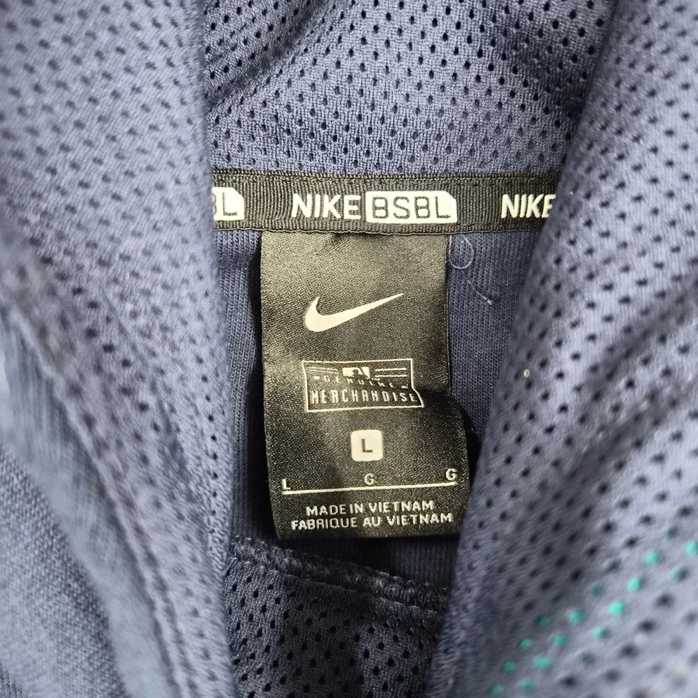 Nike BSBL Seattle Mariners Hoodie Mens Large Navy Gray Pullover MLB Sweatshirt